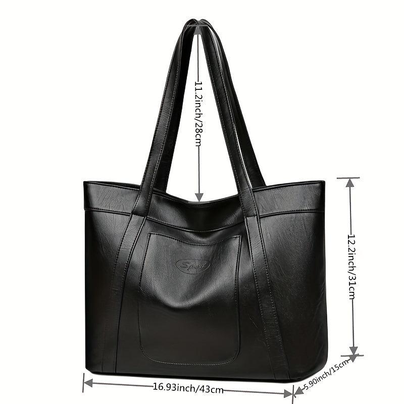 Large Capacity PU Leather Shoulder Tote Bag