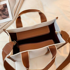 Large Capacity Crossbody Bag Canvas Zipper Messenger Shoulder Bag