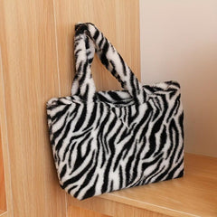 Soft Plush Shoulder Bag All Match Storage Bag For Office & School