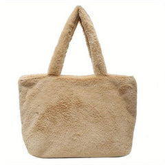 Soft Plush Shoulder Bag All Match Storage Bag For Office & School