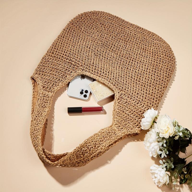 Boho Straw Beach Bag Large Capacity Tote