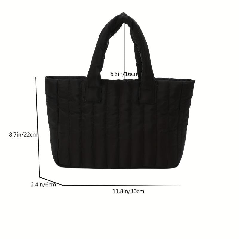 Large Capacity Quilted Handbag Lightweight Storage Satchel Bag