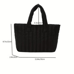 Large Capacity Quilted Handbag Lightweight Storage Satchel Bag