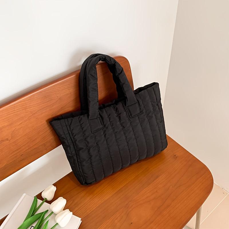 Large Capacity Quilted Handbag Lightweight Storage Satchel Bag
