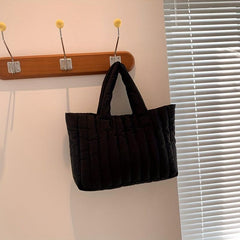 Large Capacity Quilted Handbag Lightweight Storage Satchel Bag