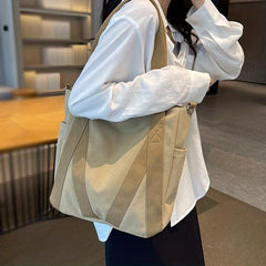 Large Capacity Canvas Tote Bag Vintage Crossbody Bag Casual Retro Shoulder Purse