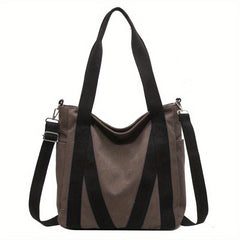 Large Capacity Canvas Tote Bag Vintage Crossbody Bag Casual Retro Shoulder Purse