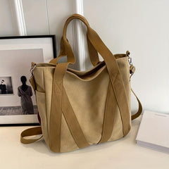 Large Capacity Canvas Tote Bag Vintage Crossbody Bag Casual Retro Shoulder Purse
