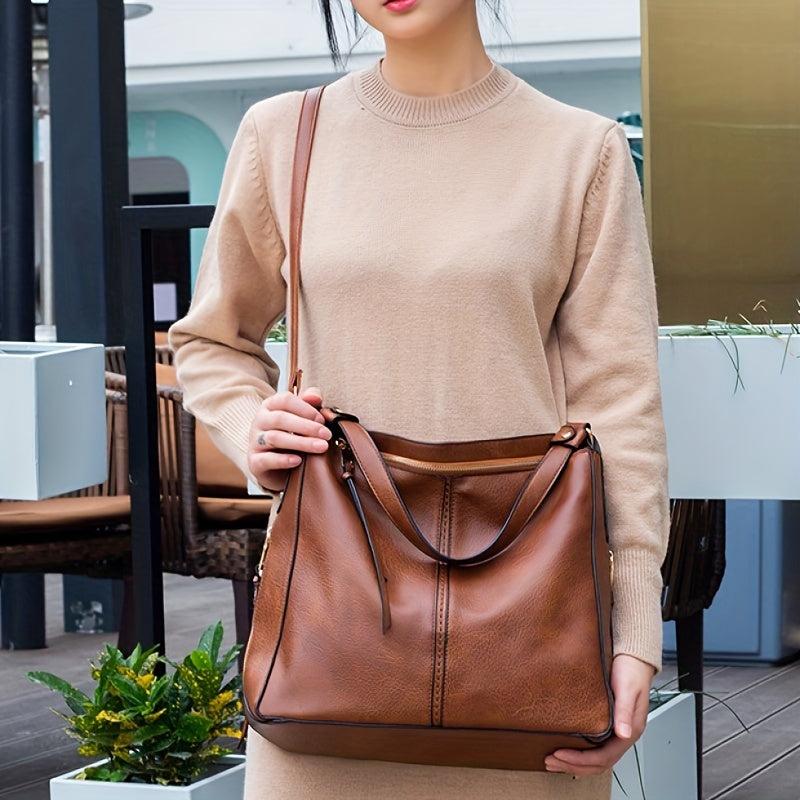 Women's Retro Hobo Bag Large PU Leather Handbag