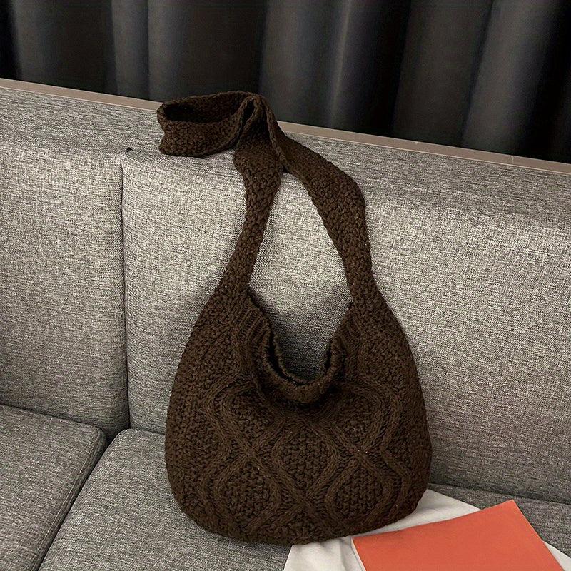 Casual Straw Shoulder Bag Lightweight Woven Large Capacity Handbag