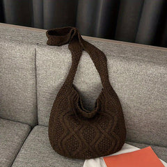 Casual Straw Shoulder Bag Lightweight Woven Large Capacity Handbag