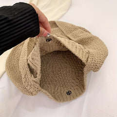 Casual Straw Shoulder Bag Lightweight Woven Large Capacity Handbag