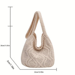 Casual Straw Shoulder Bag Lightweight Woven Large Capacity Handbag
