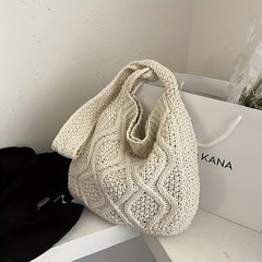 Casual Straw Shoulder Bag Lightweight Woven Large Capacity Handbag