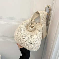 Casual Straw Shoulder Bag Lightweight Woven Large Capacity Handbag