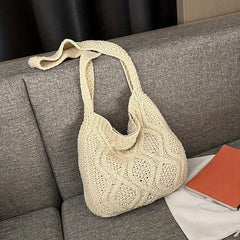Casual Straw Shoulder Bag Lightweight Woven Large Capacity Handbag