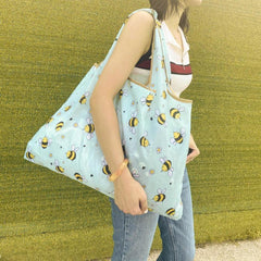 Bee Pattern Shopping Bag Large Capacity Tote Bag Outdoor Grocery Bag