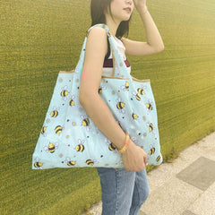 Bee Pattern Shopping Bag Large Capacity Tote Bag Outdoor Grocery Bag
