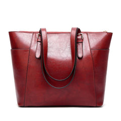 Large Capacity Shoulder Bag with Buckle Decor & Side Pockets