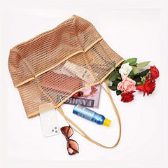Large Mesh Beach Bag Grocery Shopping Bag Swimming Storage Bag