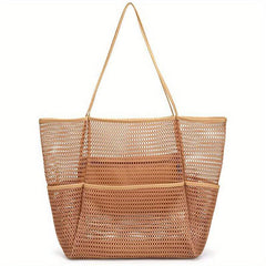 Large Mesh Beach Bag Grocery Shopping Bag Swimming Storage Bag