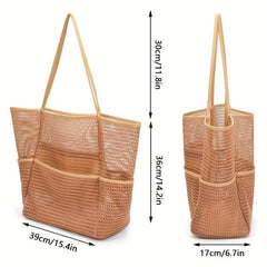 Large Mesh Beach Bag Grocery Shopping Bag Swimming Storage Bag