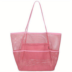 Large Mesh Beach Bag Grocery Shopping Bag Swimming Storage Bag