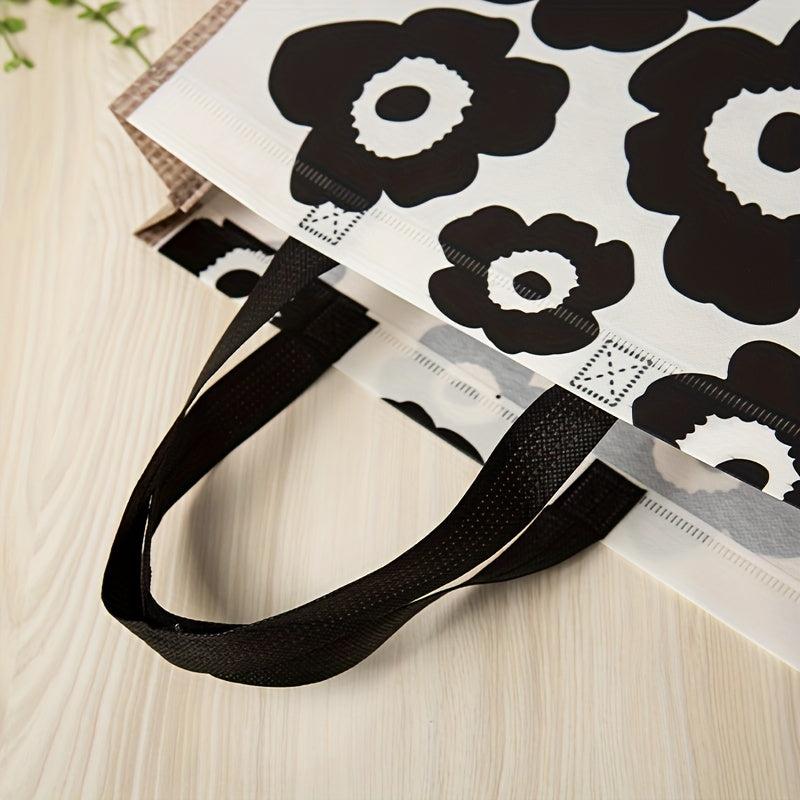 2pcs Retro Flower Print Handbag Large Capacity Storage Bag