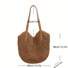 Boho Style Straw Woven Beach Bag Large Tote Bag for Women