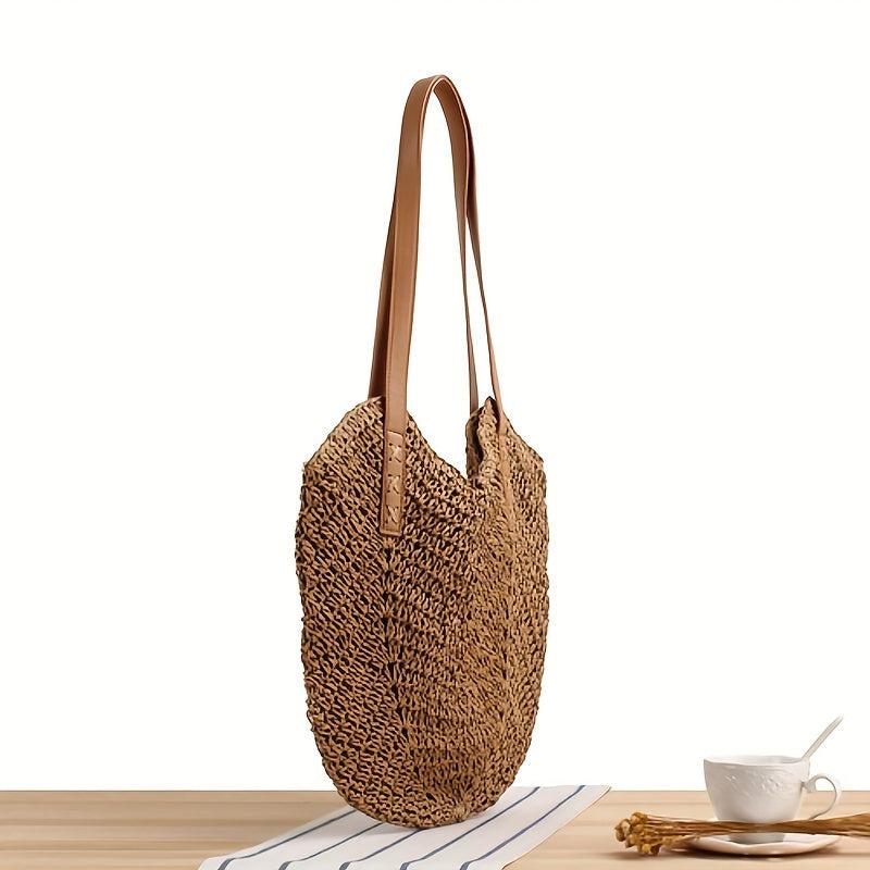 Boho Style Straw Woven Beach Bag Large Tote Bag for Women