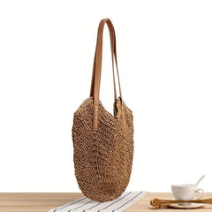 Boho Style Straw Woven Beach Bag Large Tote Bag for Women
