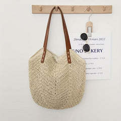 Boho Style Straw Woven Beach Bag Large Tote Bag for Women