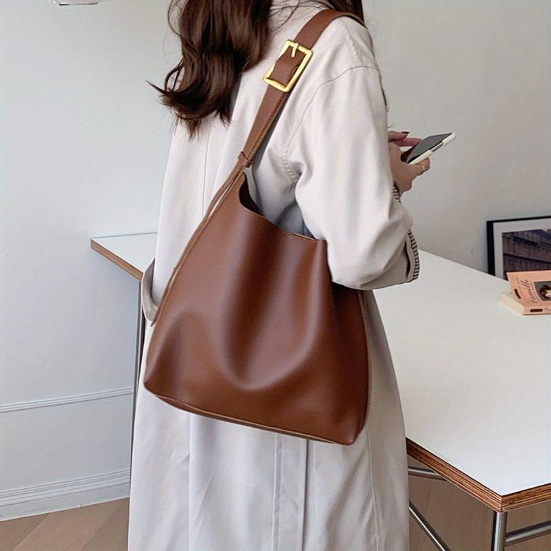 Classic Shoulder Bag with Insert Pouch for Work