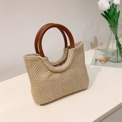 Beach Woven Handbag Decorative Satchel Bag