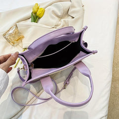 Letter Pattern Straw Tote Bag Zipper Crossbody Bag