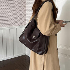 Soft Faux Leather Shoulder Bag for Shopping & Work