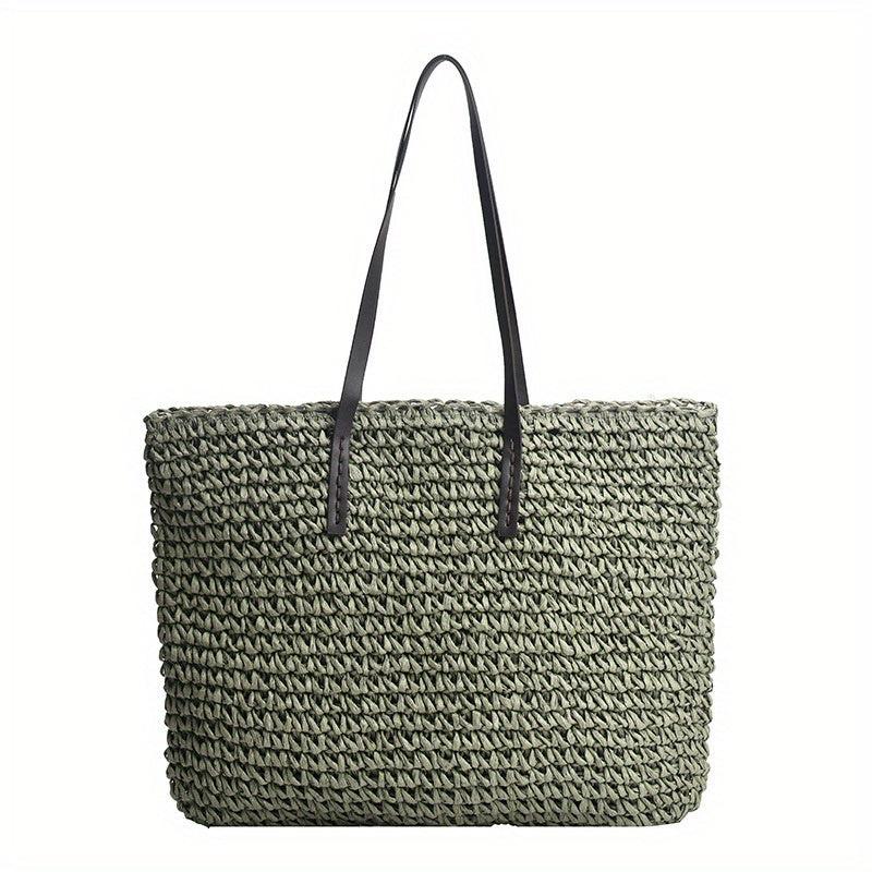 Women's Straw Tote Shoulder Bag Large Capacity Woven Bag
