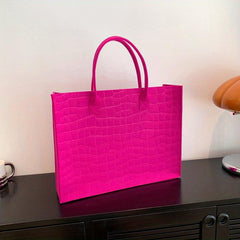 Stone Pattern Top Handle Satchel Large Capacity Tote Bag