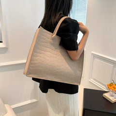 Stone Pattern Top Handle Satchel Large Capacity Tote Bag