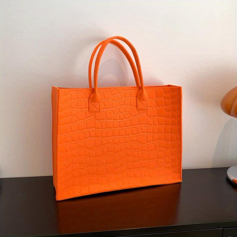 Stone Pattern Top Handle Satchel Large Capacity Tote Bag