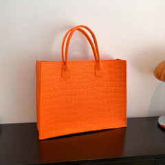 Stone Pattern Top Handle Satchel Large Capacity Tote Bag