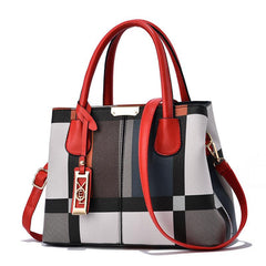 Plaid Pattern Handbags PU Crossbody Bag Women's Top Handle Satchel Purses