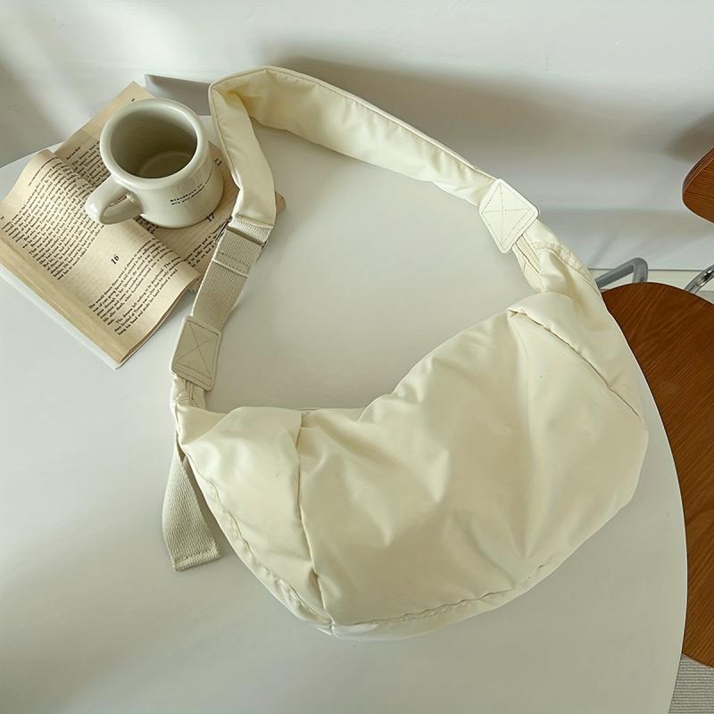 Women's Minimalist Canvas Hobo Bag Underarm Bag for Work