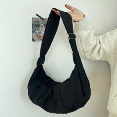 Women's Minimalist Canvas Hobo Bag Underarm Bag for Work