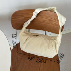 Women's Minimalist Canvas Hobo Bag Underarm Bag for Work