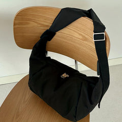 Women's Minimalist Canvas Hobo Bag Underarm Bag for Work