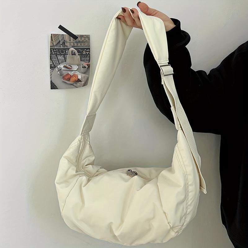 Women's Minimalist Canvas Hobo Bag Underarm Bag for Work