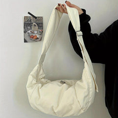 Women's Minimalist Canvas Hobo Bag Underarm Bag for Work