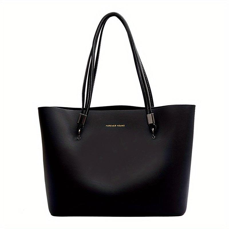 Solid Tote Bag Large Capacity Shoulder Bag Multifunctional Bag For Work