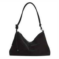 Colorblock Rhinestone Evening Bag Crossbody Hobo Large Capacity